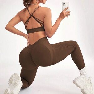 Brown Women's Active Seamless Set New